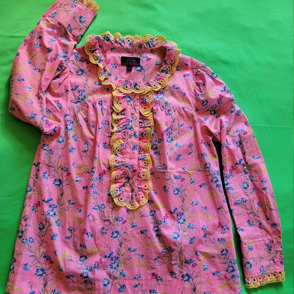 J.Crew LIBERTY FABRIC Blouse, Multicolor Floral, Size XS, NWOT